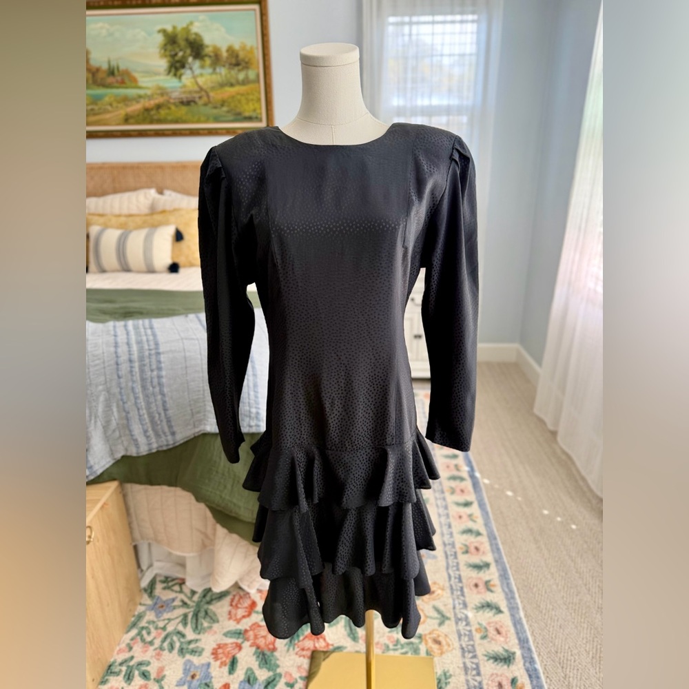 Vintage Black Ruffle Dress
